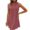 thumbnail image 2 of BSDJILFG Summer Hoodies for Women 2025 Lightweight Sleeveless Tank Shirt Mini Dress Slim Fit Pullover Athletic Sweatshirt with Hood, 2 of 9