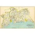 thumbnail image 2 of Hurd and Co., D.H 18x13 Black Ornate Wood Framed with Double Matting Museum Art Print Titled - Connecticut: New Haven County South, 1893, 2 of 4