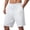 White, variant on Mens Shorts Summer Casual Heavyweight Jacquard Elastic Waist Wide Straight Leg Beach Shorts with Pockets