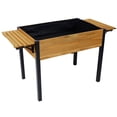 thumbnail image 3 of Raised Garden Bed, Metal Leg Wood Planter Boxes with Folding Storage Shelf,Elevated Planter Box for Growing Fresh Herbs, Vegetables, Flowers Great for Outdoor Patio, Deck, Balcony, 3 of 17