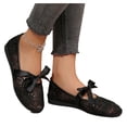 thumbnail image 5 of HomeDM Women's Mesh Ballet Flats Closed Toe Summer Slip On Casual Comfortable Mary Jane Dress Shoes, Black Size 7, 5 of 7