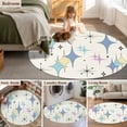 thumbnail image 5 of Small Round Rug 3Ft Washable Non-Slip, Purple Yellow Diamond Circle Area Rugs for Living Room Bedroom, Modern Geometric Middle Century Indoor Floor Mats Carpet Runner for Home Decor, 5 of 8