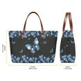thumbnail image 3 of ZUXONGSY Floral Butterfly Print Handbag with Matching Wallet for Women Practicality Work Bag Satchel Handbags Top Handle Satchel Waterproof Card Holder for Business Tours, 3 of 5