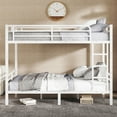 thumbnail image 2 of Bellemave Full XL Over Full XL Bunk Beds, Heavy Duty Metal Bunk Beds with Ladders, Industrial Style Bunk Bed Under-Bed Storage Space, No Box Spring Needed（White), 2 of 8
