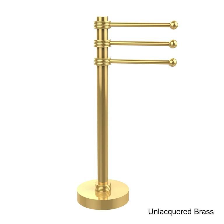 Allied Brass Vanity Top 3 Swing Arm Guest Towel Holder with Groovy Accents in Satin Chrome Allied Brass Vanity Top 3 Swing Arm Guest Towel Holder with Groovy Accents in Satin Chrome