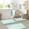 thumbnail image 6 of Nestl Set of 3 Absorbent Memory Foam Bath Mat Set Bathroom Rugs, Aqua, Large 20"x32", Small 17"x24", Contour 24"x20", 6 of 8