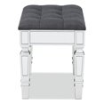 thumbnail image 3 of Baxton Studio Hedia Contemporary Glam and Luxe Grey Fabric Upholstered and Silver Finished Wood Ottoman, 3 of 7