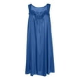 thumbnail image 5 of Xingpeng Nightgowns for Women Blue One Size Womens Pajamas Nightgowns for Women Sleeveless Satin Silk Nightshirt for Women Wide Strap Plus Size, 5 of 6