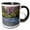 Black/White, variant on 3drose, Utah, Zion Np, Virgin River., 11oz Two-tone Black Mug