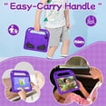 thumbnail image 3 of BMOUO Kids Case for Onn 8.1 Inch Core Tablet 2026 Model, Lightweight Foldable Kickstand Shockproof Handle Design Case for Onn 8.1 2026, Purple, 3 of 8