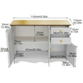 thumbnail image 2 of HOMEFORT 43.7" Kitchen Buffet Cabinet, Buffet Sideboard, Bar sideboard, Kitchen Island, Floor Buffet Server with 2 drawers and 3 doors, White Honey, 2 of 8