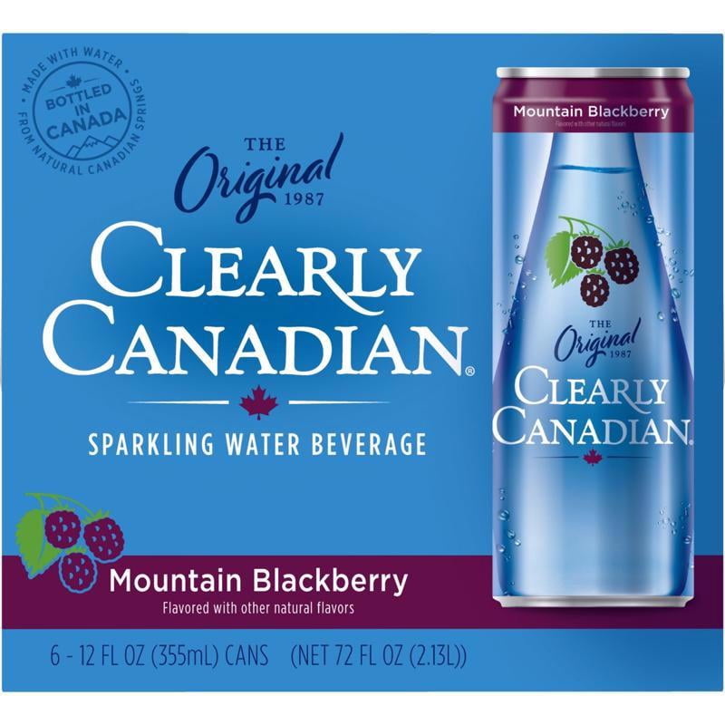 Clearly Canadian 9109446 12 fl oz Black & Berry Sparkling Spring Water - Pack of 6
