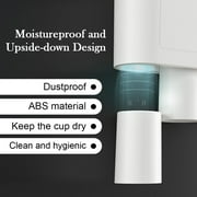 JUNLIN Toothbrush Holder for Bathroom, Toothpaste Holder and Dispenser,Wall Mounted Toothbrush Cup Holder with Brush Sink, Cup, Cosmetic Drawer and Storage Tray White