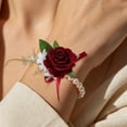 thumbnail image 2 of Wedding Artificial Flower Corsage and Boutonniere Set Elegant Wrist Floral Arrangement for Bridesmaids Grooms Prom Formal Events Ceremony Party Favors Mother’s Day Gife 1Pcs, 2 of 5