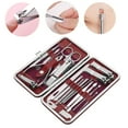 thumbnail image 3 of 19pcs Stainless Steel  Removal Tool Kit, Fine Texture, Environmental Friendly PU Leather, 3 Colors, Eyebrow Trimming Scissors, Nail Care Tools, Ear Spoon,  Needle, 3 of 8