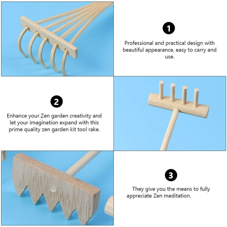 Raindrops Zen Sand Rake Mini Set of 6 Pieces for Creating Wave