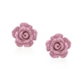 thumbnail image 2 of Bling Jewelry Womens Romantic 3D Carved Flower Violet Rose Stud Earrings Lightweight 10MM, 2 of 6