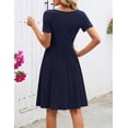 thumbnail image 4 of Merokeety Womens Summer Work Dresses Asymmetrical Casual Mini Dresses Navy l, 4 of 5