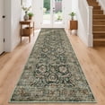 thumbnail image 2 of Hasoo Vintage Floral Runner Washable 2' x 6' Throw Rug for Hallway Enterway Neutral Indoor Black Carpet, 2 of 5