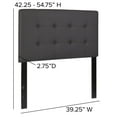 thumbnail image 2 of Lennox Tufted Upholstered Twin Size Headboard in Gray Vinyl, 2 of 9