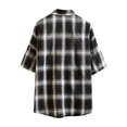 thumbnail image 4 of RUTAYY Men's Shirts Short Sleeve Comfortable Casual Plaid Print Button Down Turndown Collar Daily Wear Vacation Playful Blouse, 4 of 5