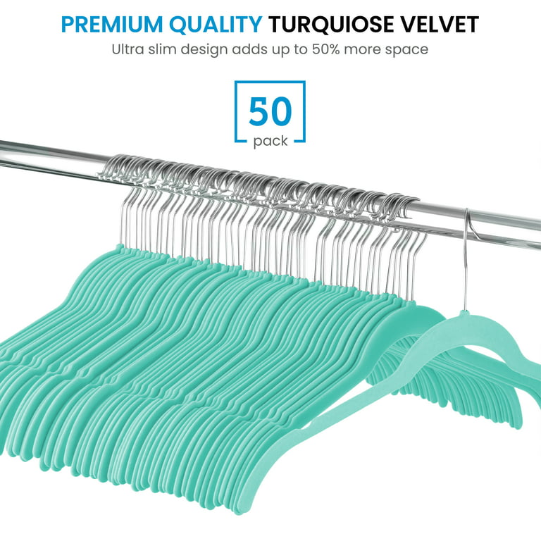 Premium Velvet Shirt Hangers (50 Pack) Non Slip Clothes Hangers