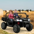 thumbnail image 2 of Gymax 24V Kids Ride On Dump Truck 2-Seater Electric Truck w/ Remote Control Black, 2 of 9