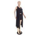thumbnail image 3 of 3Pcs Summer Outfit Set for Women Loungewear Sleeveless Cardigan Tank Tops and High Waist Shorts, 3 of 7
