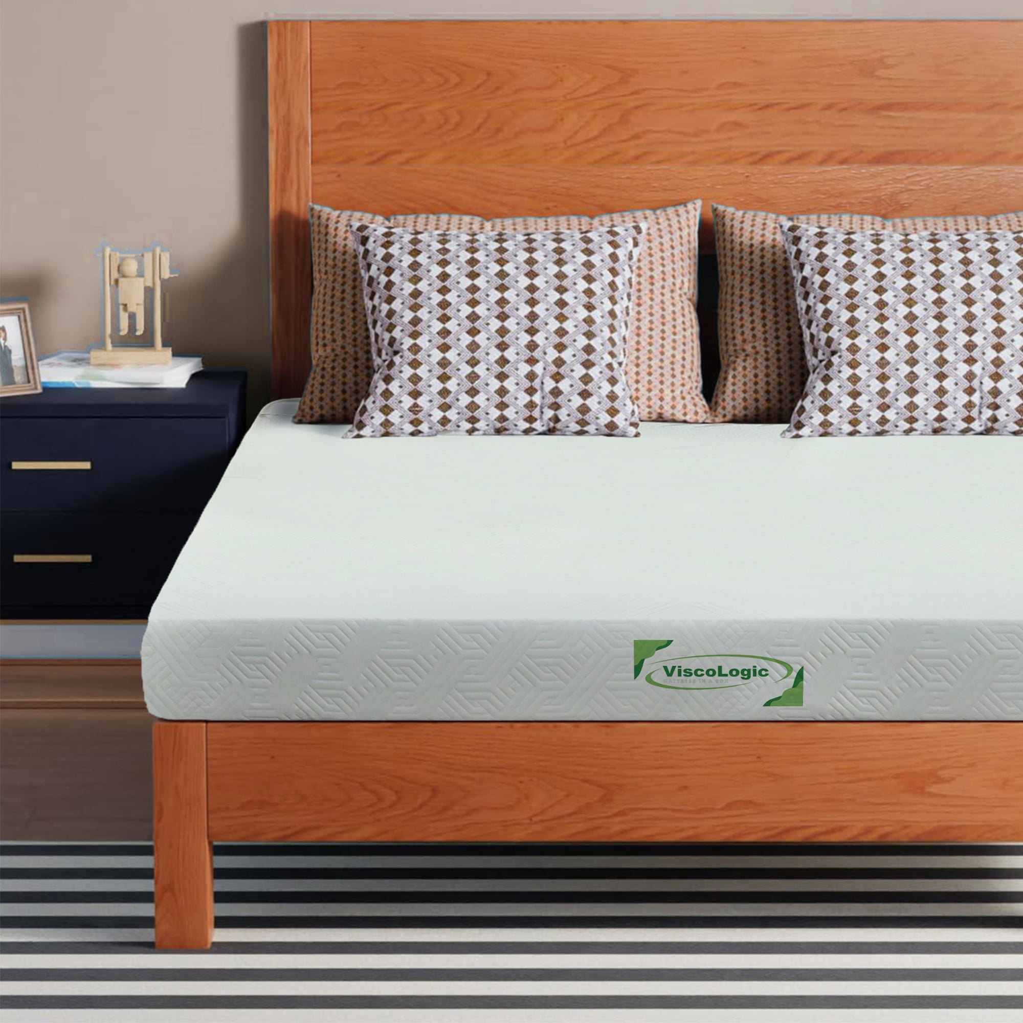 ViscoLogic 5" Twin Mattress in a Box, Kids Adult Tight Top Medium Comfort Reversible Resilience Foam