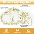 thumbnail image 2 of CENLBJ White Gold Paper Plates and AFN1Napkins Party Supplies-25 x 9" Disposable Plates & 25 x 7 Dessert Plate and 25 x 6.5 Napkins,Foil Polka Dots Paper Tableware for All Occasions, 2 of 3