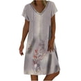 thumbnail image 2 of CENGNIAN Womens Plus Size Sun Dress on Casual Loose Summer Printed Short Sleeve Dress Beach Sundress Dresses, 2 of 5