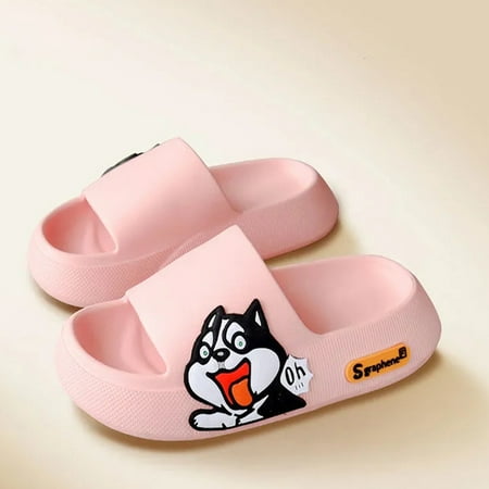 

PIKADINGNIS Cute Husky Dog Sticker Thick Sole Women Slippers Bathroom Beach Indoor Sandals 2022 Summer New Couple Slides Cool Men Shoes