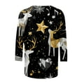 thumbnail image 4 of Fiaer Women T Shirts 3/4 Sleeve Christmas Plus Size Tshirts Crew Neck Snowflakes Santa Snowman Tree Funny Graphic Trendy Xmas Tops Silver XL, 4 of 5