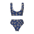 thumbnail image 5 of Daiia Anchors and Nautical Women's Bikini Set Two Piece Swimsuit High Waisted Bikini Adjustable Straps Bikini Perfect for Beach, Pool, and Summer Vacation-Large, 5 of 9