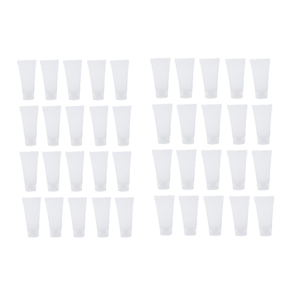 Pack of 40 Squeeze Tube Bottles Makeup Sample Packing Storage for Balm