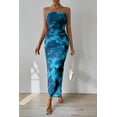 thumbnail image 3 of Vestido PRETTYGARDEN Strapless Maxi Bodycon Floral Azul Talla L, 3 of 6