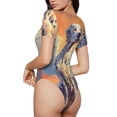 thumbnail image 3 of Lsque Colorful Cloud Spotted Dog Women's Crew Neck Short Sleeve Bodysuit Basic T Shirts Tops Onesie Adult Cute Pajama-XX-Large, 3 of 8