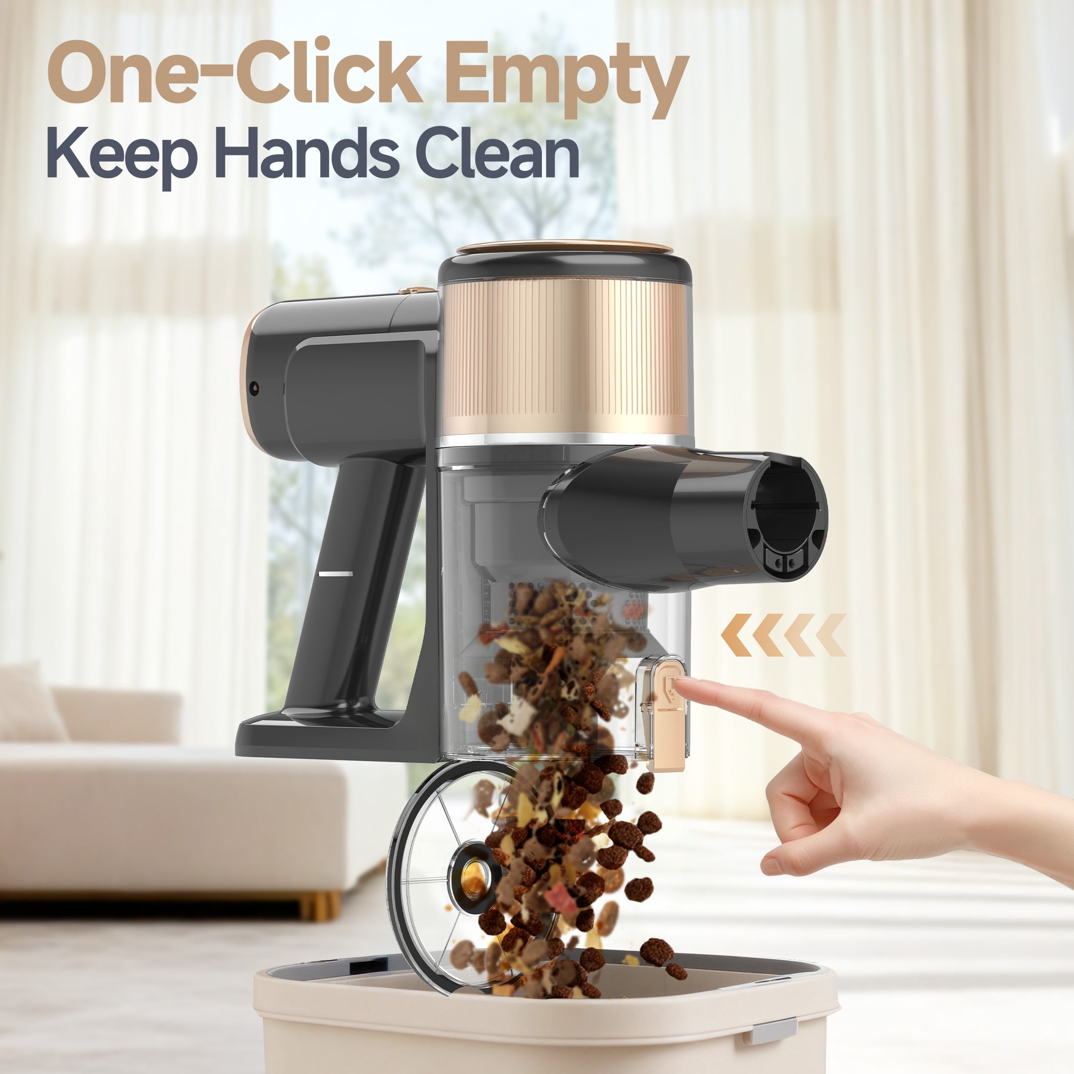 YOMA Cordless Vacuum Cleaner,Lightweight Handheld&Stick Vacuum for Home Hard Floor Carpet Pet Hair