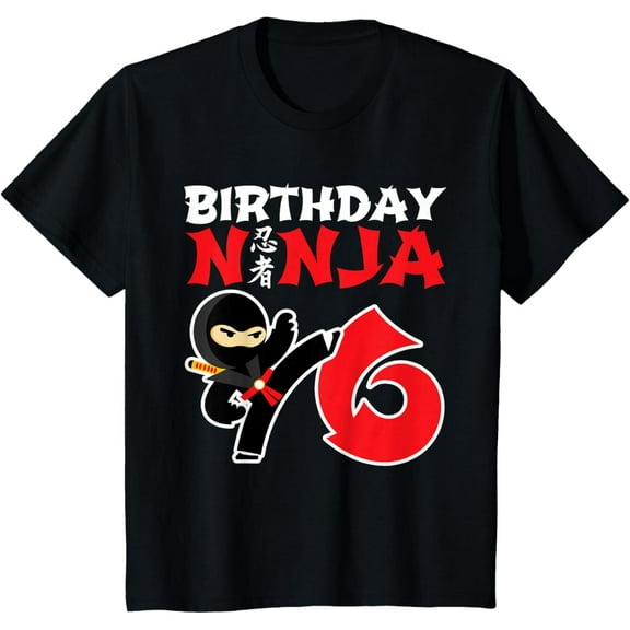 Birthday Ninja 6 Year Old Ninja Birthday Party Theme Boys T-Shirt