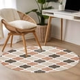 thumbnail image 5 of Round Area Rug 3ft,Geometric Morocco Lattice Plaid Washable Carpet Non-Slip Runner Accent Rugs Indoor Floor Mat for Bedroom Living Room Decor,Retro Plaid, 5 of 9