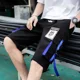 thumbnail image 3 of Pantalones cortos cargo para hombre con cordón, anchos, holgados, cortos, holgados, estampados, elegantes, hermosos, elásticos, cómodos, de nailon, 3 of 5