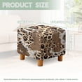 thumbnail image 7 of Jiueut Brown Cow Leopard Print Ottoman Cover, Square Ottoman Cover Footrest Sofa Slipcovers Stool Covers Soft Footstool Covers Slipcovers Stretch Furniture Protector with Anti-Slip Band, 7 of 7