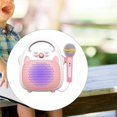 thumbnail image 4 of Freer Kids Karaoké Machine à Chanter Jouets Microphone Garçons Voix Jouet Intérieur Extérieur Portable Rose, 4 of 9