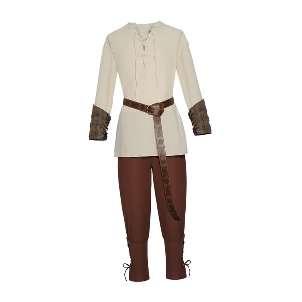 4 piezas Disfraz de disfraz medieval para hombres para ropa diaria de carnaval para carnaval L