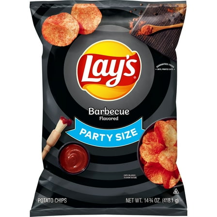 Lay's Potato Chips, Barbecue, 14.75 oz Party Size