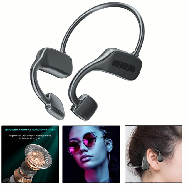 Auriculares abiertos, de conducción ósea Auriculares inalámbricos Bluetooth con micrófono para deportes, conducción, hogar y oficina, reuniones en lín Negro Soledad auriculares