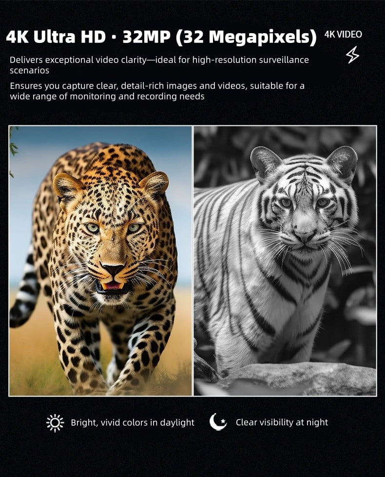 Trail Camera with Infrared Night Vision, Motion Activated Game Camera with 4K Video, Fast Trigger & Wide Angle Lens, Wildlife Camera with IP66 Waterproof for Outdoor Use