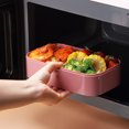 thumbnail image 2 of 2 Stackable BPA Free Microwave Lonchera Lunch Container With Divider Insulated Bento Plastic Lunch Box for Kids Blue, 2 of 5