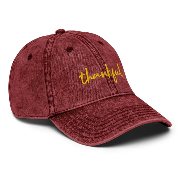 Thankful Vintage Cap ( Primary color:Maroon;)