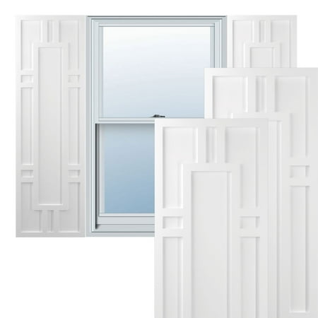 

Ekena Millwork 18 W x 65 H True Fit PVC Hastings Fixed Mount Shutters Unfinished (Per Pair - Hardware Not Included)